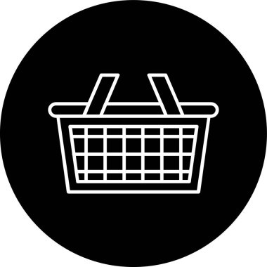 Shopping Basket Line inverted circle. Vector Illustration For Web Use