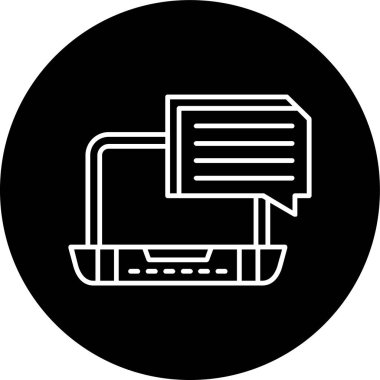 Mesaj hattı ters çevrilmiş daire. Web Kullanımı için Vektör İllüstrasyonu