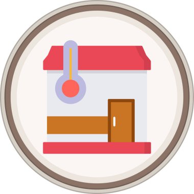 Sıcaklık düzlüğü çıkartması. Web Kullanımı için Vektör İllüstrasyonu