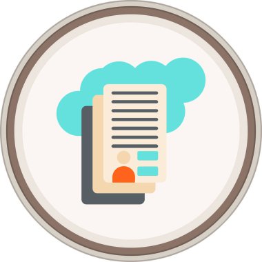 Cloud Flat etiketi. Web Kullanımı için Vektör İllüstrasyonu