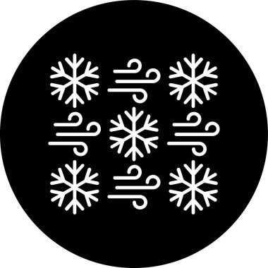 Snowflakes Line inverted circle. Vector Illustration For Web Use