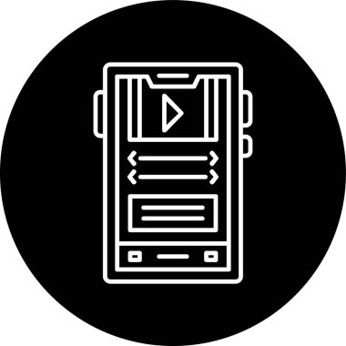 Smartphone Line inverted circle. Vector Illustration For Web Use