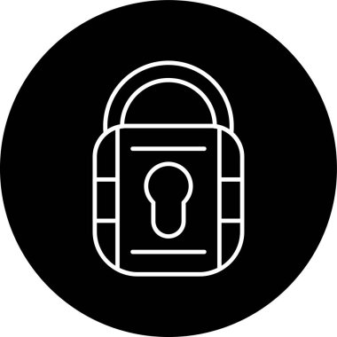 Padlock Line inverted circle. Vector Illustration For Web Use