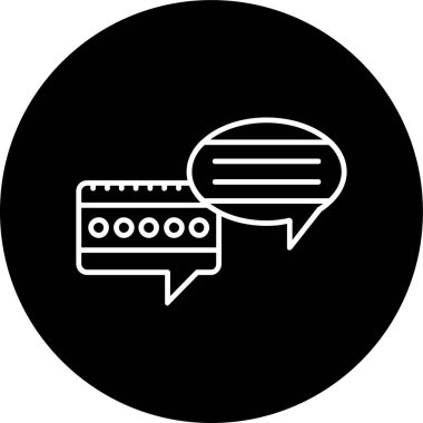 Messaging Line inverted circle. Vector Illustration For Web Use