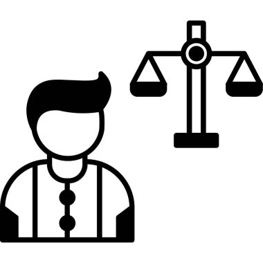 Hukuk asistanıyım. Web Kullanımı için Vektör İllüstrasyonu