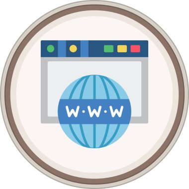 Alan adı yassı çıkartması. Web Kullanımı için Vektör İllüstrasyonu