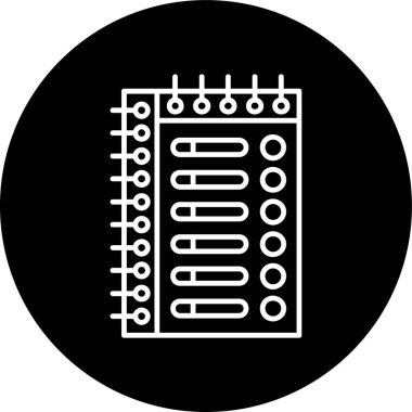 Checklist Line inverted circle. Vector Illustration For Web Use