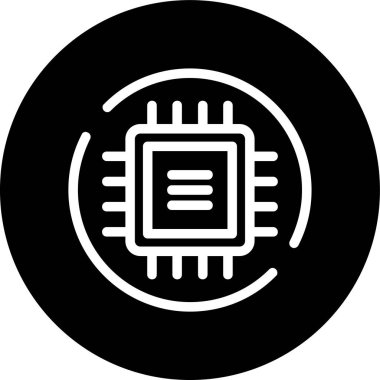 Mikroçip hattı ters çevrilmiş daire. Web Kullanımı için Vektör İllüstrasyonu