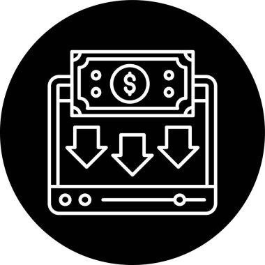 Video Hattı ters çevrilmiş daire. Web Kullanımı için Vektör İllüstrasyonu