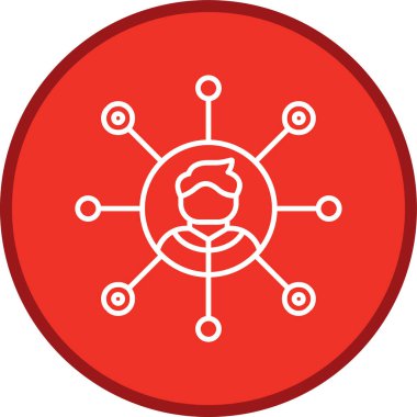 Ağ Hattı çok daireli. Web Kullanımı için Vektör İllüstrasyonu