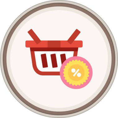 İndirimli düz çıkartma. Web Kullanımı için Vektör İllüstrasyonu