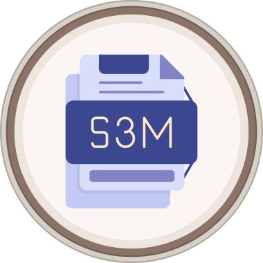 S3M düz etiket. Web Kullanımı için Vektör İllüstrasyonu