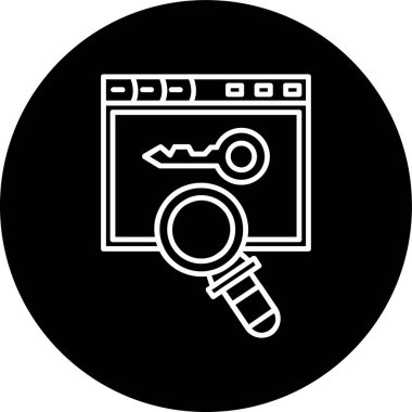 Keyword Line inverted circle. Vector Illustration For Web Use