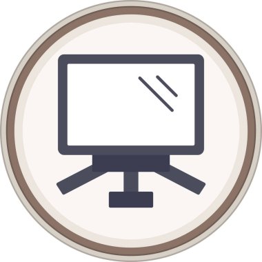 Düz etiketli monitör. Web Kullanımı için Vektör İllüstrasyonu