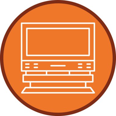 Bilgisayar Hattı çok daireli. Web Kullanımı için Vektör İllüstrasyonu