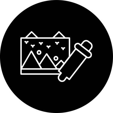 Eyedropper Line inverted circle. Vector Illustration For Web Use