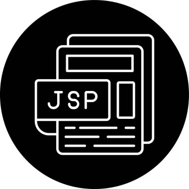 JSP Dosya Satırı ters çevrilmiş çember. Web Kullanımı için Vektör İllüstrasyonu