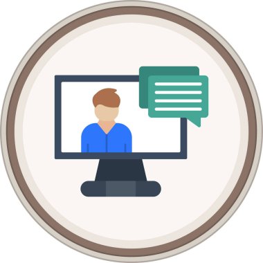 Öğretmen Flat çıkartması. Web Kullanımı için Vektör İllüstrasyonu