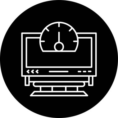 Dashboard Line inverted circle. Vector Illustration For Web Use