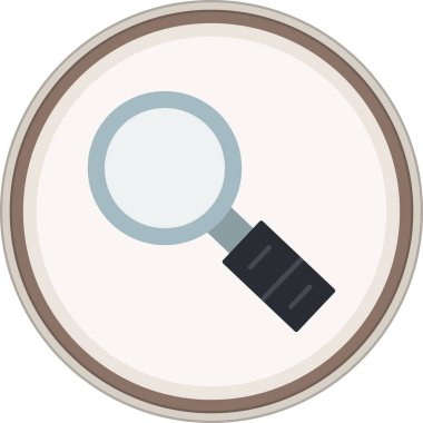 Büyüteç Düz Çıkartma. Web Kullanımı için Vektör İllüstrasyonu