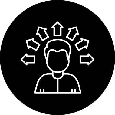 User Line inverted circle. Vector Illustration For Web Use