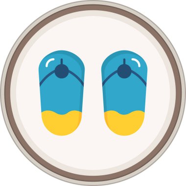 Parmak arası terlik etiketi. Web Kullanımı için Vektör İllüstrasyonu