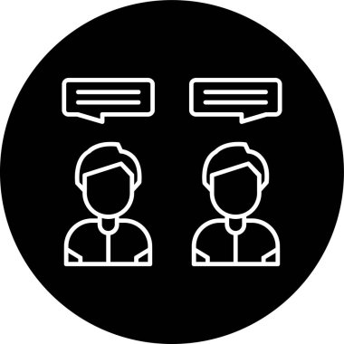 Chat Line inverted circle. Vector Illustration For Web Use