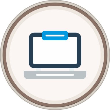 Düz dizüstü bilgisayar etiketi. Web Kullanımı için Vektör İllüstrasyonu