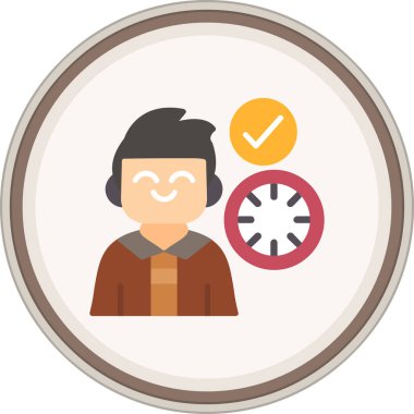 Tarihçi Düz Etiketi. Web Kullanımı için Vektör İllüstrasyonu