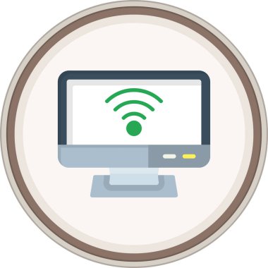 Kablosuz Düz çıkartma. Web Kullanımı için Vektör İllüstrasyonu