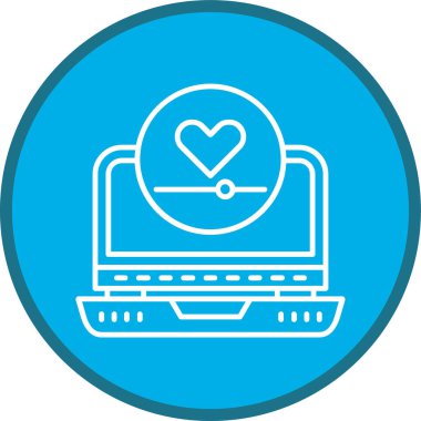 Laptop hattı çoklu daire. Web Kullanımı için Vektör İllüstrasyonu