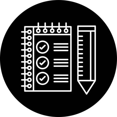 Yapılacaklar Listesi Satırı ters çevrilmiş çemberi. Web Kullanımı için Vektör İllüstrasyonu