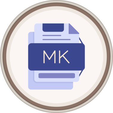 MK Flat çıkartması. Web Kullanımı için Vektör İllüstrasyonu