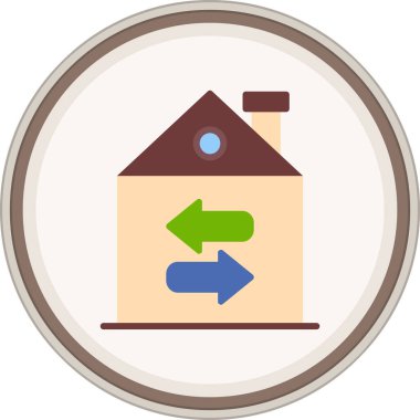 Yön etiketi düz. Web Kullanımı için Vektör İllüstrasyonu