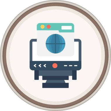 Domain Flat sticker. Vector Illustration For Web Use