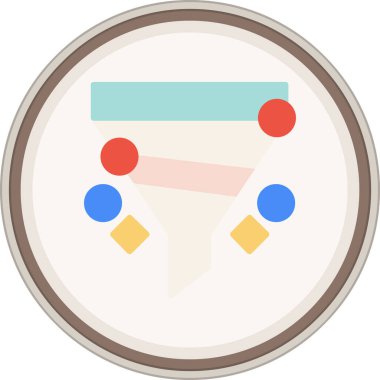 Düz koni çıkartması. Web Kullanımı için Vektör İllüstrasyonu