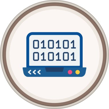 İkili kod düz etiket. Web Kullanımı için Vektör İllüstrasyonu