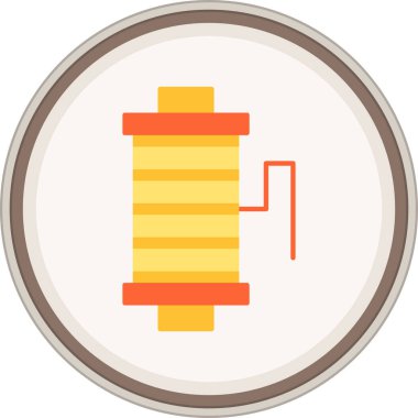 İplik yassı çıkartması. Web Kullanımı için Vektör İllüstrasyonu