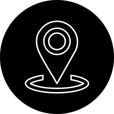 Location Line inverted circle. Vector Illustration For Web Use