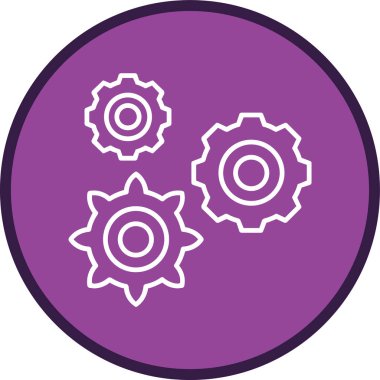 Gear Line çoklu dairesi. Web Kullanımı için Vektör İllüstrasyonu