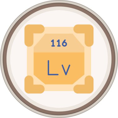 Livermorium yassı çıkartması. Web Kullanımı için Vektör İllüstrasyonu