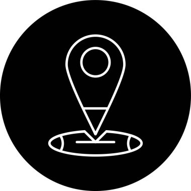 Pin Line inverted circle. Vector Illustration For Web Use