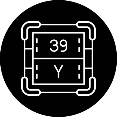 Yttrium Hattı ters dönmüş daire. Web Kullanımı için Vektör İllüstrasyonu