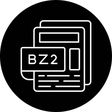 BZ2 Dosya Hattı ters çevrilmiş çember. Web Kullanımı için Vektör İllüstrasyonu