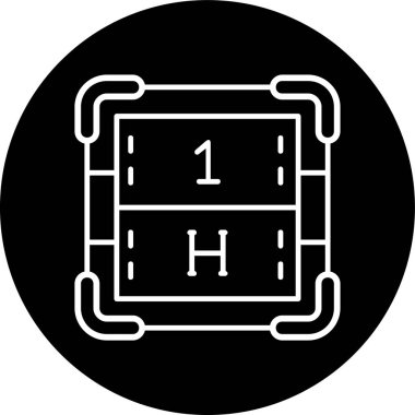 Hidrojen hattı ters çevrilmiş daire. Web Kullanımı için Vektör İllüstrasyonu