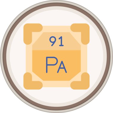 Protaktinyum yassı çıkartma. Web Kullanımı için Vektör İllüstrasyonu
