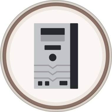 Desktop Flat sticker. Vector Illustration For Web Use