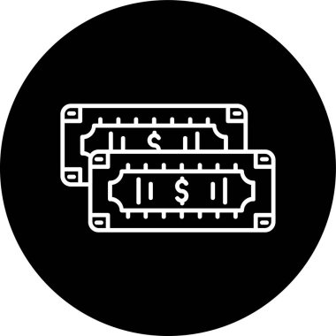Cash Line inverted circle. Vector Illustration For Web Use