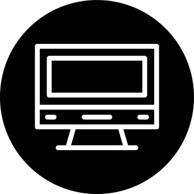 Masaüstü Hattı ters çevrilmiş daire. Web Kullanımı için Vektör İllüstrasyonu