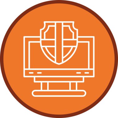 Bilgisayar Ekran Hattı çok daireli. Web Kullanımı için Vektör İllüstrasyonu